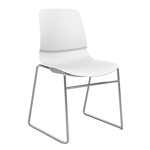 SitOnIt Mika Wire Rod Multipurpose Stackable Chair in White