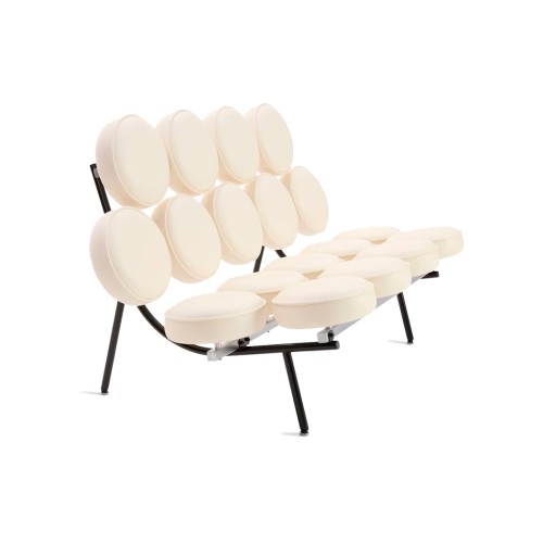 Nelson Marshmallow Sofa - Living Room Sofa, Leather - White, NX01-1