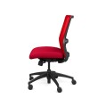 Novo chair by SitOnIt for working from home, red upholstery, black frame, on wheels-5
