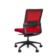 Novo chair by SitOnIt for working from home, red upholstery, black frame, on wheels-4
