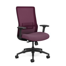 Novo Office Chair by SitOnIt with High Back, Mesh and Seat in Purple, on Casters