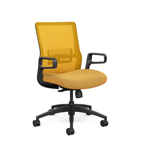 Office chair on castors Novo from SitOnIt, yellow color-4