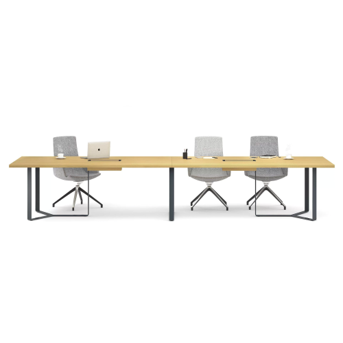 Conference table PLANA by Narbutas in ash color with dimensions 420x120x75 cm