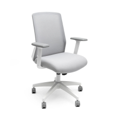 Poppin Nomad - Task Chair, Color White With White Frame. White Glass-filled Nylon Base on Castors | Multi-purpose Offices
