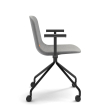Poppin Key - Meeting Chair, Color Gray, Upholstered in 100% Polyester, Black Powder-coated Steel Rod Frame With Castors | Event Rooms-2