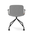 Poppin Key - Meeting Chair, Color Gray, Upholstered in 100% Polyester, Black Powder-coated Steel Rod Frame With Castors | Event Rooms-3