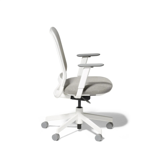 Poppin Maxwell - Task Chair, Color Light Gray With White Frame. White Glass-filled Nylon Base on Castors | Office & Home-1