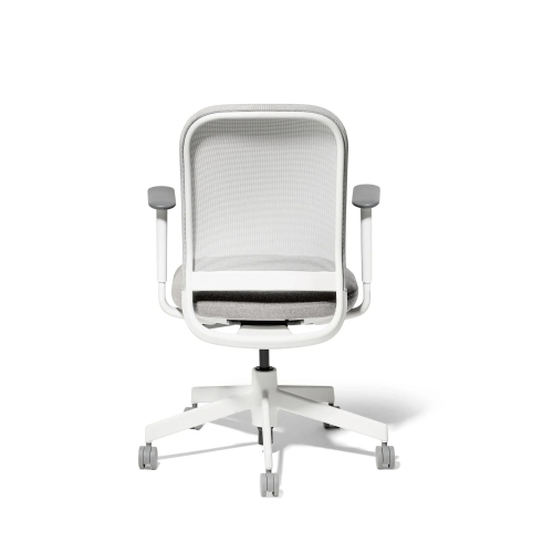 Poppin Maxwell - Task Chair, Color Light Gray With White Frame. White Glass-filled Nylon Base on Castors | Office & Home-3