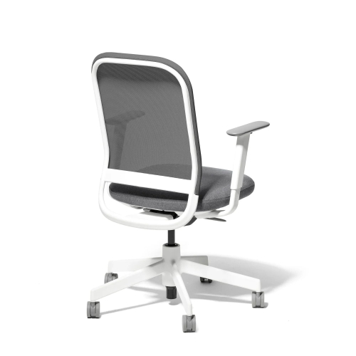 Poppin Maxwell - Task Chair, Color Gray With White Frame. White Glass-filled Nylon Base on Castors | Workstations-2