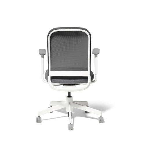 Poppin Maxwell - Task Chair, Color Gray With White Frame. White Glass-filled Nylon Base on Castors | Workstations-3