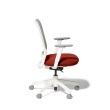 Poppin Maxwell - Task Chair, Color Red With White Frame. White Glass-filled Nylon Base on Castors | Desk Work-1