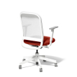 Poppin Maxwell - Task Chair, Color Red With White Frame. White Glass-filled Nylon Base on Castors | Desk Work-2