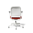 Poppin Maxwell - Task Chair, Color Red With White Frame. White Glass-filled Nylon Base on Castors | Desk Work-3