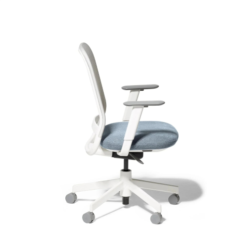 Poppin Maxwell - Task Chair, Color Blue With White Frame. White Glass-filled Nylon Base on Castors | Offices-1