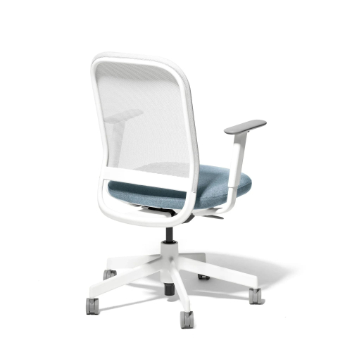 Poppin Maxwell - Task Chair, Color Blue With White Frame. White Glass-filled Nylon Base on Castors | Offices-2
