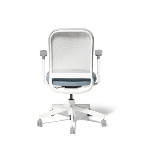 Poppin Maxwell - Task Chair, Color Blue With White Frame. White Glass-filled Nylon Base on Castors | Offices-3