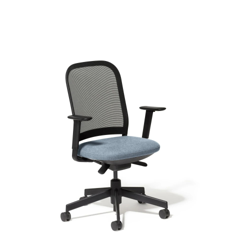 Poppin Maxwell - Task Chair, Color Blue With Black Frame. Black Glass-filled Nylon Base on Castors | Desk Use-1