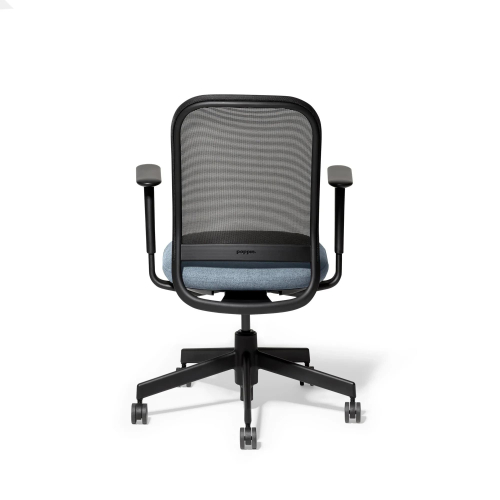 Poppin Maxwell - Task Chair, Color Blue With Black Frame. Black Glass-filled Nylon Base on Castors | Desk Use-3