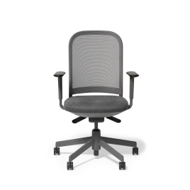 Poppin Maxwell - Task Chair, Color Grey With Gray Frame. Gray Glass-filled Nylon Base on Castors | Office Environments