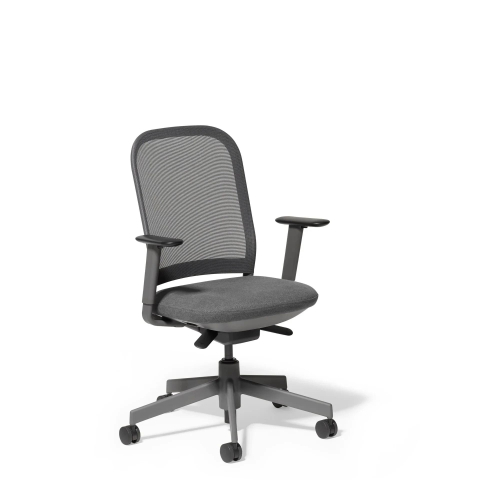 Poppin Maxwell - Task Chair, Color Grey With Gray Frame. Gray Glass-filled Nylon Base on Castors | Office Environments-1