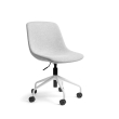 Poppin Key - Scoop Chair, Color Gray, Fully-upholstered Polyester seat, White Frame With Black Castors | Offices-1