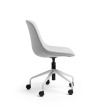 Poppin Key - Scoop Chair, Color Gray, Fully-upholstered Polyester seat, White Frame With Black Castors | Offices-2
