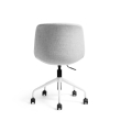 Poppin Key - Scoop Chair, Color Gray, Fully-upholstered Polyester seat, White Frame With Black Castors | Offices-3