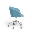 Poppin Pitch - Meeting Chair, Color Blue, Fully Upholstered And Cushioned For Comfort, Chrome-plated 5-star Caster Base on Castors | Office Reception & Meetings-2