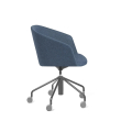 Poppin Pitch - Meeting Chair, Color Dark Blue, Fully Upholstered and Cushioned For Comfort, Gray Powder-coated Base on Castors | Business Centers-2