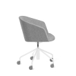 Poppin Pitch - Meeting Chair, Color Gray, Fully Upholstered and Cushioned For Comfort, White Powder-coated Base on Castors | Corporate Use-2