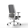 Poppin Elevate - Task Chair, Color Black With White Frame. Polished Chrome Base on Castors | Workstations-1