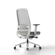 Poppin Elevate - Task Chair, Color Gray With White Frame. Polished Chrome Base on Castors | Ergonomic Support-1