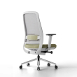 Poppin Elevate - Task Chair, Color Moss Green With White Frame. Polished Chrome Base on Castors | Flexible Use-1