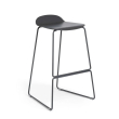 Poppin - Upbeat Stool, Color Grey, Molded seat, Powder-coated steel rod frame on glides | Offices-1