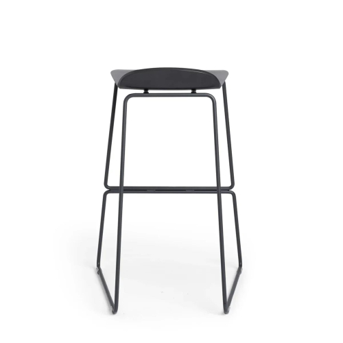 Poppin - Upbeat Stool, Color Grey, Molded seat, Powder-coated steel rod frame on glides | Offices-3