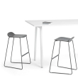 Poppin - Upbeat Stool, Color Grey, Molded seat, Powder-coated steel rod frame on glides | Offices-4