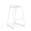 Poppin - Upbeat Stool, Color White, Molded seat, Powder-coated steel rod frame on glides | Desk Work-1
