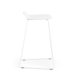 Poppin - Upbeat Stool, Color White, Molded seat, Powder-coated steel rod frame on glides | Desk Work-2
