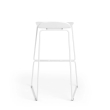 Poppin - Upbeat Stool, Color White, Molded seat, Powder-coated steel rod frame on glides | Desk Work-3
