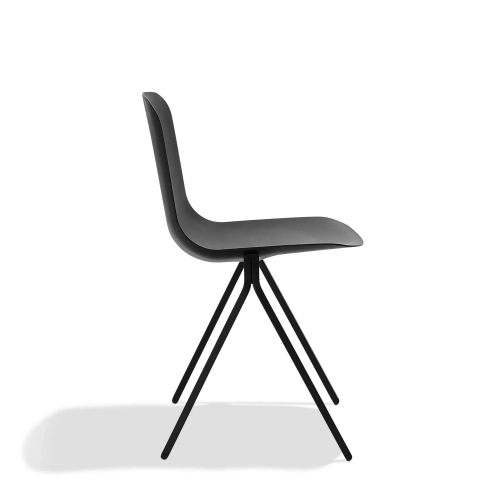 Poppin Key - Side Chair, Set of 2, Color Black, Molded Seat, Powder-coated steel rod frame on glides | Event Rooms-2