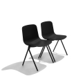 Poppin Key - Side Chair, Set of 2, Color Black, Molded Seat, Powder-coated steel rod frame on glides | Event Rooms-4