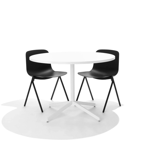 Poppin Key - Side Chair, Set of 2, Color Black, Molded Seat, Powder-coated steel rod frame on glides | Event Rooms-5
