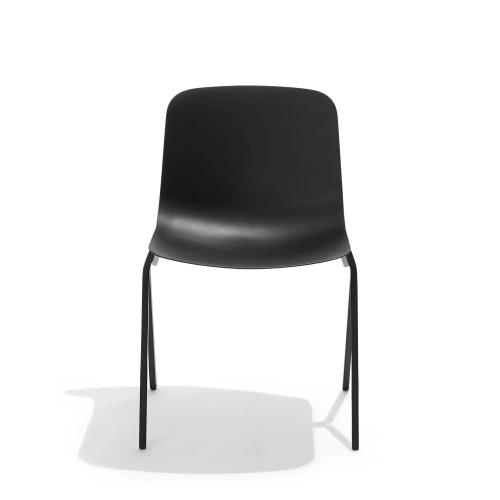 Poppin Key - Side Chair, Set of 2, Color Black, Molded Seat, Powder-coated steel rod frame on glides | Event Rooms