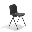 Poppin Key - Side Chair + Black Seat Pad, Set of 2, Color Black, Molded Seat, Powder-coated steel rod frame on glides | Office Reception & Meetings-1