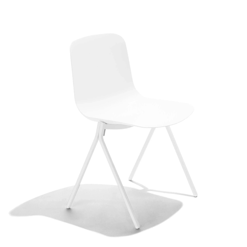 Poppin Key - Side Chair, Set of 2, Color White, Molded Seat, Powder-coated steel rod frame on glides | Offices & Boardrooms-1