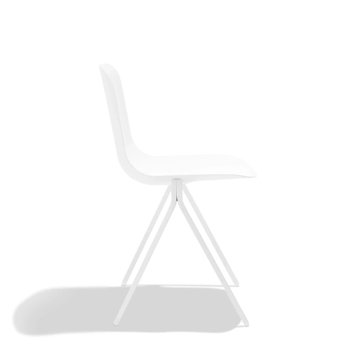 Poppin Key - Side Chair, Set of 2, Color White, Molded Seat, Powder-coated steel rod frame on glides | Offices & Boardrooms-2