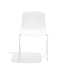 Poppin Key - Side Chair, Set of 2, Color White, Molded Seat, Powder-coated steel rod frame on glides | Offices & Boardrooms