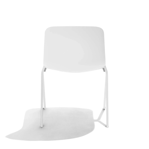 Poppin Key - Side Chair, Set of 2, Color White, Molded Seat, Powder-coated steel rod frame on glides | Offices & Boardrooms-3