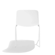 Poppin Key - Side Chair + Grey Seat Pad, Set of 2, Color White, Molded Seat, Powder-coated steel rod frame on glides | Business Centers-3