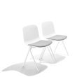 Poppin Key - Side Chair + Grey Seat Pad, Set of 2, Color White, Molded Seat, Powder-coated steel rod frame on glides | Business Centers-4